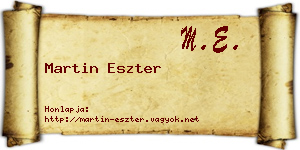 Martin Eszter névjegykártya